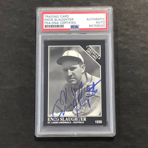 1992 Conlon Collection #642 Enos Slaughter Signed Card PSA Slabbed Auto Cardinals