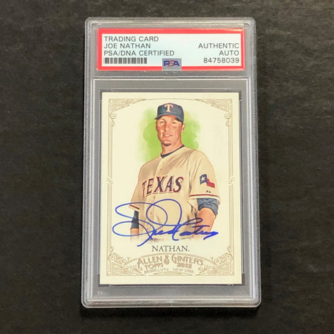 2012 Topps Allen & Ginter's #213 Joe Nathan Signed Card PSA Slabbed Auto Rangers