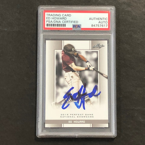 2019 Perfect Game National #209 Ed Howard Signed Card PSA Slabbed Auto