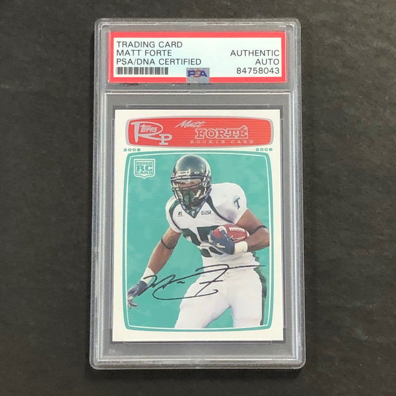 2008 Topps Rookie Progression #219 Matt Forte Signed Card PSA Slabbed Auto