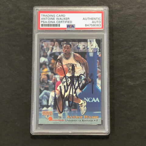 1996 Score Board Rookies #7 Antoine Walker Signed Card AUTO PSA Slabbed Kentucky