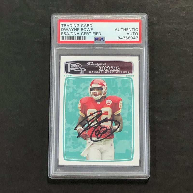 2008 Topps Rookie Progression #39 Dwayne Bowe signed Card Slabbed AUTO PSA/DNA Kansas City Chiefs