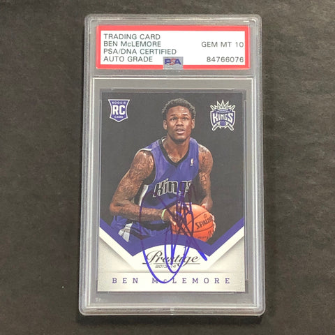 2013-14 Panini Prestige #167 Ben McLemore Signed Card AUTO 10 PSA Slabbed RC Kings