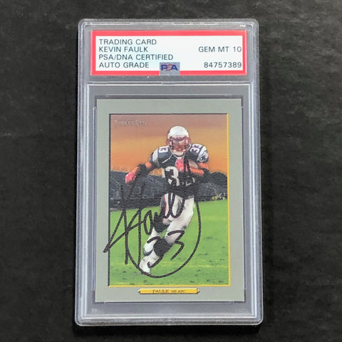 2006 Topps Turkey Red #127 Kevin Faulk Signed Card AUTO 10 PSA Slabbed Patriots