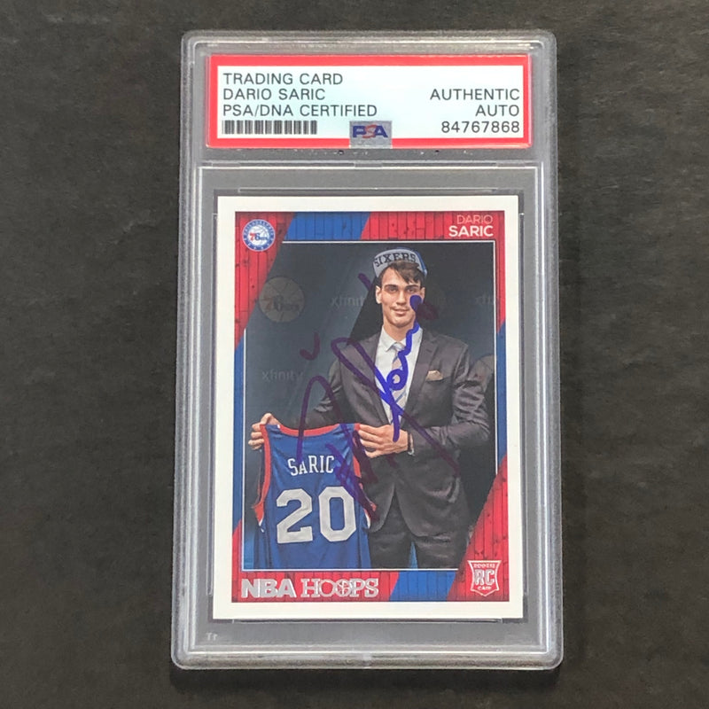 2016-17 NBA Hoops #299 Dario Saric Signed Card AUTO PSA Slabbed Philadelphia 76ers