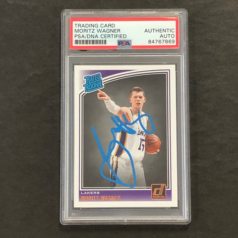 2018-19 Panini Donruss Rated Rookie #197 Moritz Wagner Signed Card AUTO PSA Slabbed RC Lakers