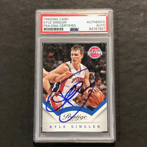 2013-14 Panini Prestige #7 Kyle Singler Signed Card AUTO PSA Slabbed Pistons