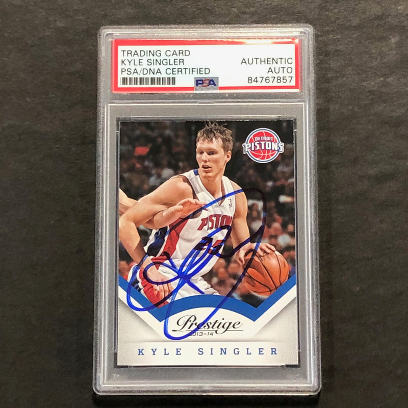 2013-14 Panini Prestige #7 Kyle Singler Signed Card AUTO PSA Slabbed Pistons