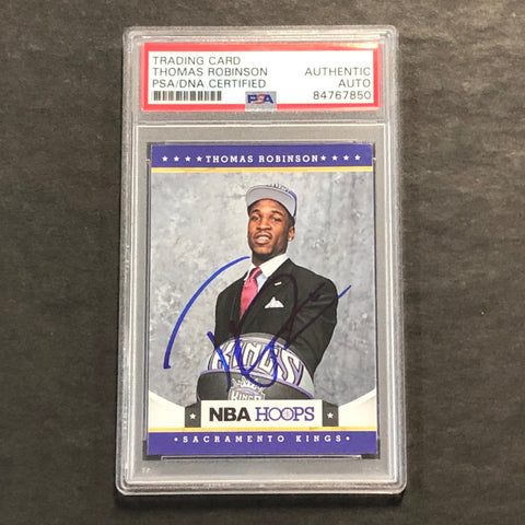 2012-13 NBA Hoops #279 Thomas Robinson Signed Card AUTO PSA Slabbed Kings
