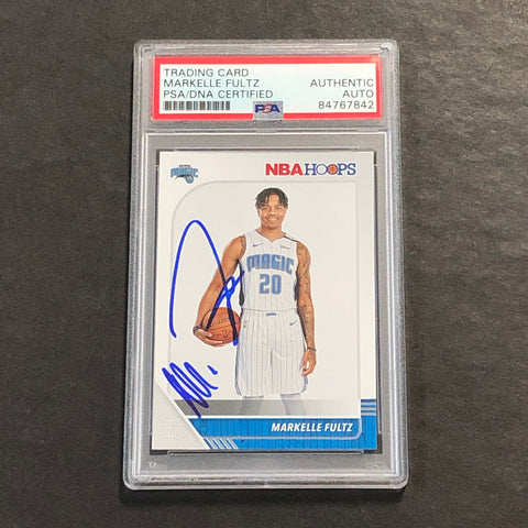 2019-20 NBA Hoops #140 MARKELLE FULTZ Signed Card AUTO PSA Slabbed Magic