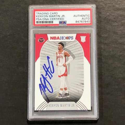 2020-21 NBA Hoops #232 Kenyon Martin Jr. Signed Card AUTO PSA Slabbed RC Rockets