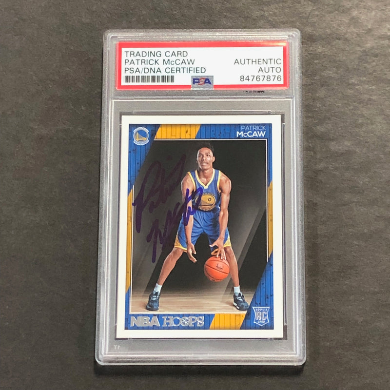 2016-17 NBA Hoops #293 Patrick McCaw Signed Card AUTO PSA Slabbed RC Warriors