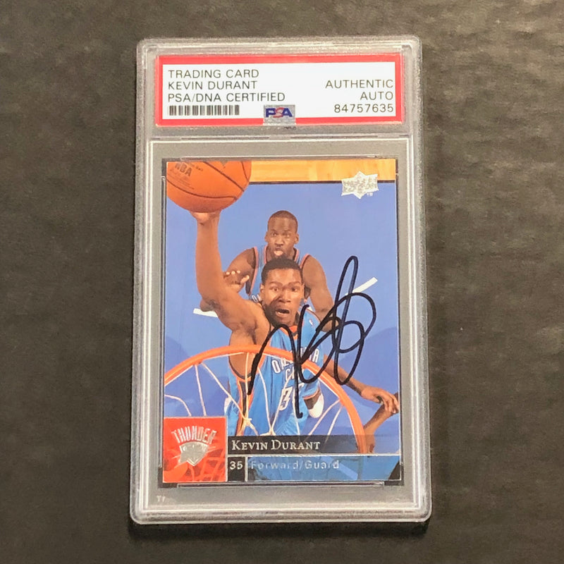 2009-10 Upper Deck #135 Kevin Durant Signed Card AUTO PSA Slabbed Thunder