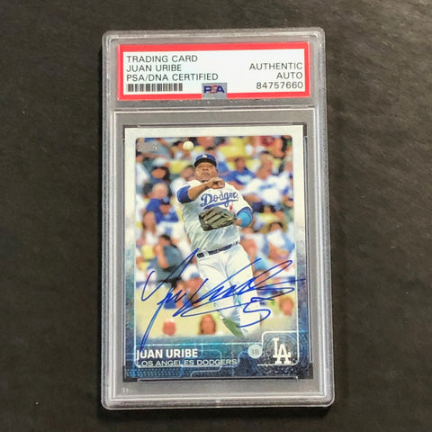 2015 Topps #409 Juan Uribe Signed Card PSA Slabbed Auto Dodgers