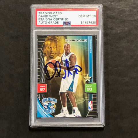 2009 Panini Adrenalyn David West Signed Card AUTO 10 PSA/DNA Slabbed Hornets
