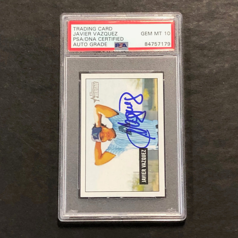 2005 Bowman Heritage #140 Javier Vasquez Signed Card PSA Slabbed Auto 10 Diamondbacks
