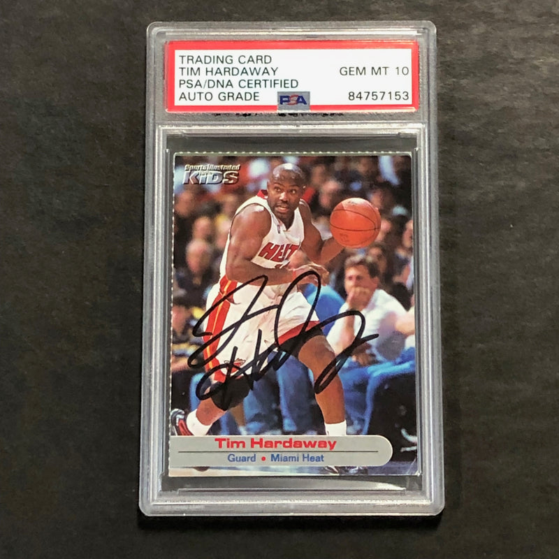 2001 Sports Illustrated for Kids #27 Tim Hardaway Signed Card PSA AUTO 10 Slabbed Heat