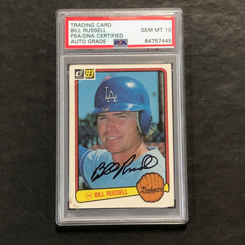 1983 Donruss #210 Bill Russell Signed Card PSA Slabbed Auto 10 Dodgers