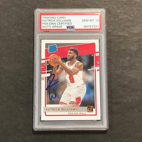 2020-21 Donruss #227 Patrick Williams PSA AUTO 10 RC Bulls