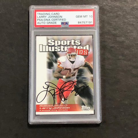 2006 Topps Sports Illustrated #S12 Larry Johnson signed Card Slabbed PSA/DNA Autographed AUTO 10 Chiefs