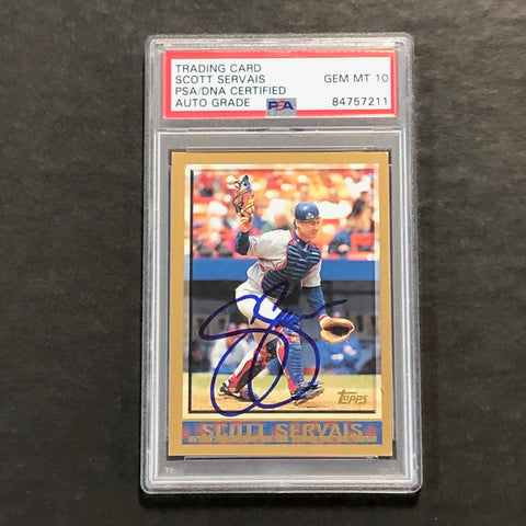 1998 Topps #92 Scott Servais Signed Card PSA Slabbed Auto 10 Cubs