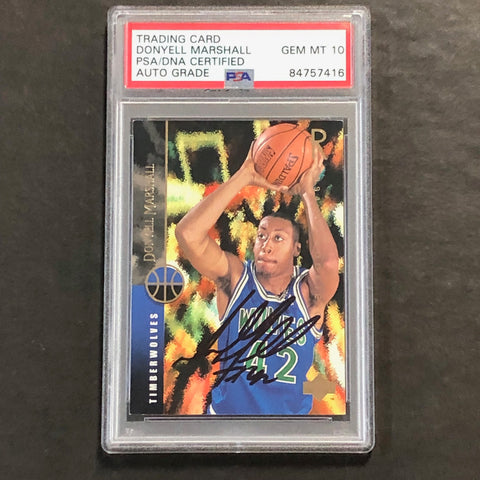 1994 UpperDeck #63 Donyell Marshall Signed Card AUTO PSA/DNA Slabbed Timberwolves