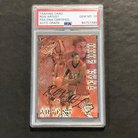 2000 Authentics Ron Artest Signed Card AUTO PSA Slabbed St.Johns