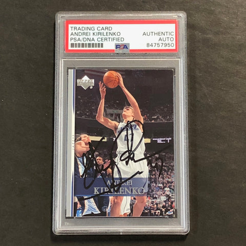 2010-11 Upper Deck #82 Andrei Kirilenko Signed Card AUTO PSA Slabbed Jazz