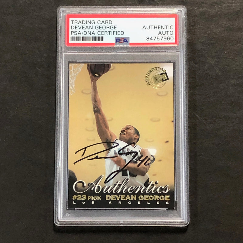 1999 Press Pass Authentics #18 Devean George Signed Card AUTO PSA Slabbed