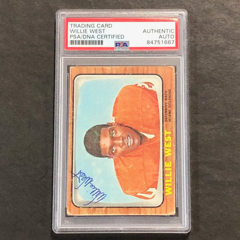 1966 NFL #86 Willie West Signed Card AUTO PSA Slabbed Dolphins