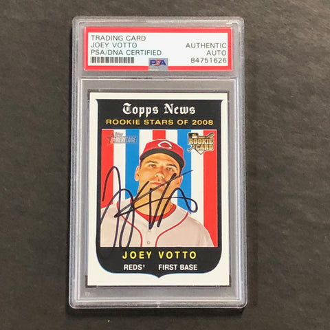 2008 Topps Heritage #146 Joey Votto Signed Card PSA Slabbed Auto Reds