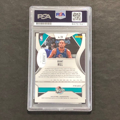 2019-20 Panini Prizm #24 Grant Hill Auto Signed Card PSA Slabbed