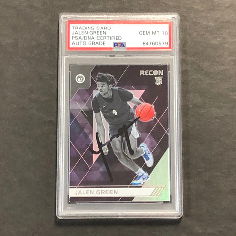 2021-22 Panini Chronicles Recon Draft Picks #124 Jalen Green Auto 10 PSA Slabbed RC Rockets