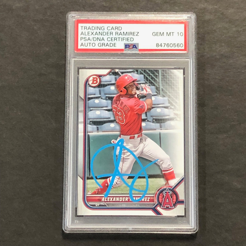 2022 Topps Bowman #BP-38 Alexander Ramirez Signed Card Auto Grade 10 PSA Slabbed Angels
