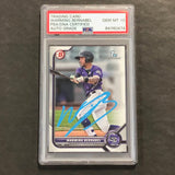 2021 Bowman Chrome #BP-46 Warming Bernabel Signed Card PSA Slabbed Auto 10 Rockies