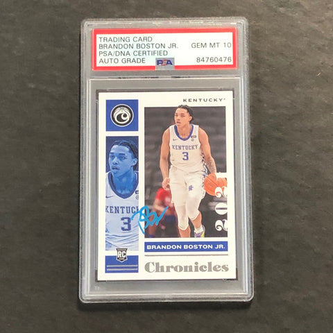 2021-22 Panini Chronicles Draft Picks #25 Brandon Boston Jr Signed Card AUTO 10 PSA Slabbed Kentucky