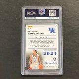 2021-22 Panini Chronicles Draft Picks #25 Brandon Boston Jr Signed Card AUTO 10 PSA Slabbed Kentucky