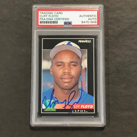 1992 Score Pinnacle #296 Cliff Floyd Signed Card PSA Slabbed Auto Expos