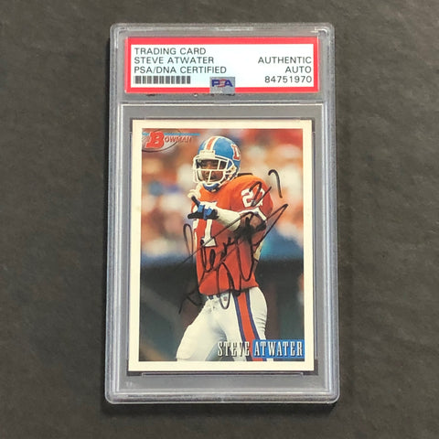 1993 BOWMAN #205 Steve Atwater Signed Card PSA Slabbed Auto Broncos