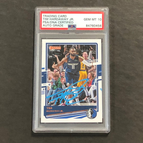 2020-21 Panini Donruss #90 Tim Hardaway Jr Signed Card AUTO PSA Slabbed Mavericks
