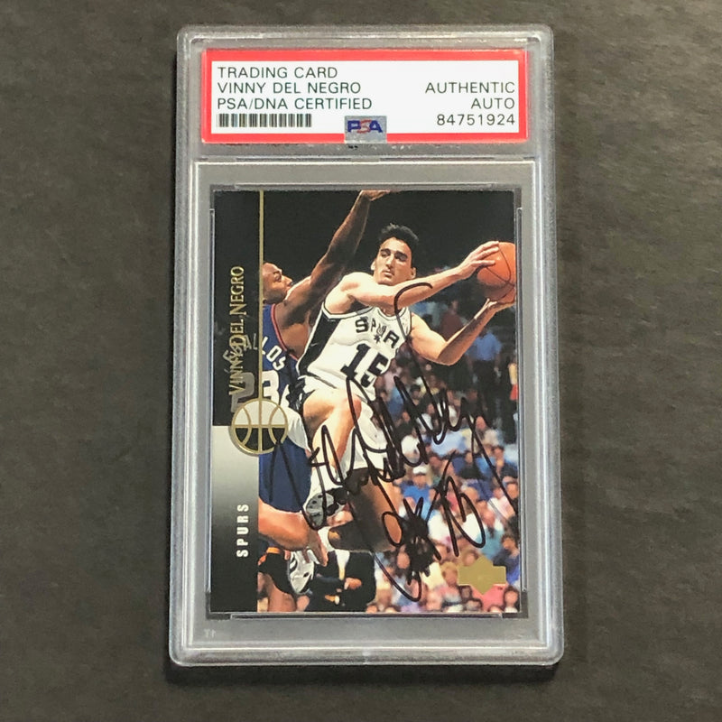 1993-94 Upper Deck #30 Vinny Del Negro Signed Card Auto PSA Slabbed