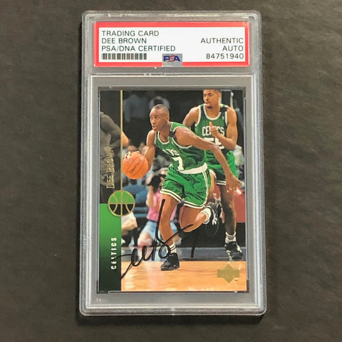 1993-94 Upper Deck #52 Dee Brown Signed Card AUTO PSA Slabbed Celtics