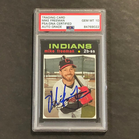 2019 Topps #225 Mike Freeman Signed Card AUTO 10 PSA Slabbed Cleveland