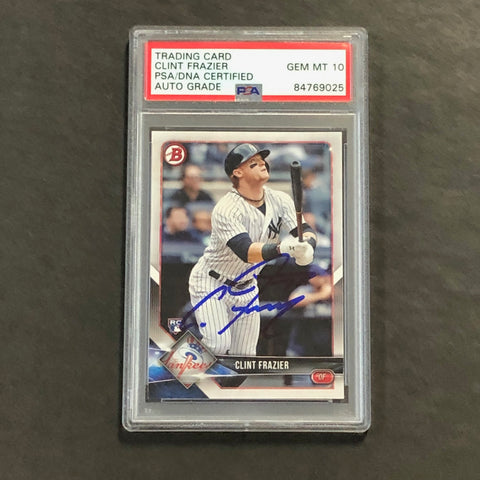 2017 Topps #26 Clint Frazier Signed Card AUTO 10 PSA Slabbed RC Yankees