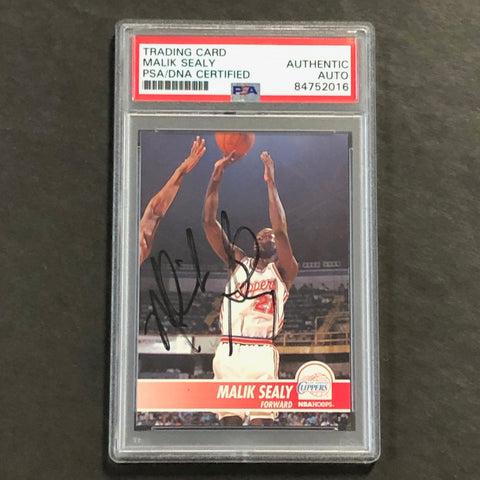 1993-94 NBA Hoops #337 Malik Sealy Signed Card AUTO PSA Slabbed Clippers