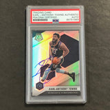 2020-21 Panini Mosaic #124 Karl-Anthony Towns Signed Card AUTO PSA Slabbed Timberwolves