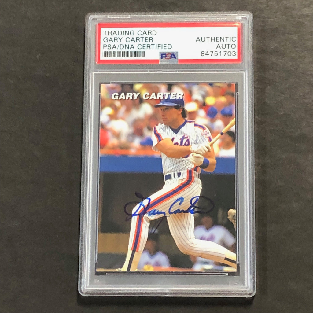 Gary Carter Signed Trading Card PSA Slabbed Auto Mets – Golden