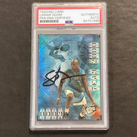 2000 PressPass Authentics #T 4/12 Lamar Odom Signed Card AUTO PSA Slabbed