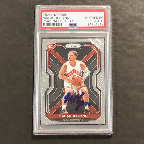 2020-21 Panini Prizm #287 MALACHI FLYNN Signed Card AUTO PSA Slabbed RC Raptors
