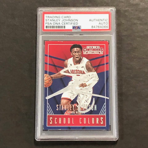 2015 Panini Contenders School Colors #42 Stanley Johnson Signed Card AUTO PSA Slabbed RC Arizona